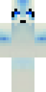 a snow fox spirit in white fur with blue markings