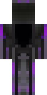 an enderman-inspired figure, tall and black with purple eyes