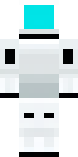 a sleek white service robot with a single cyan sensor
