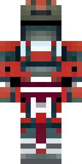 a samurai in red lacquered armor with a horned helmet