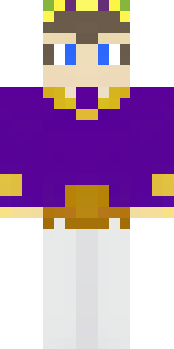 a young king in an ermine-trimmed purple cloak and gold crown