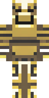 a piglin brute in gold armor with a snout and tusks