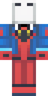 a masked hero in a sleek red and blue suit with a chest emblem