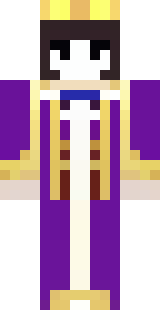 a young king in an ermine-trimmed purple cloak and gold crown