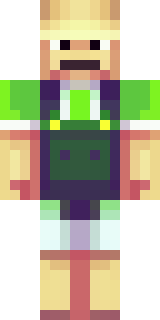 a farmer villager in a straw hat with a green apron