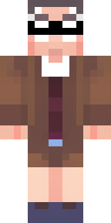 a friendly villager librarian in brown robes with glasses