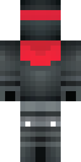 a shadow ninja in matte black with a red scarf