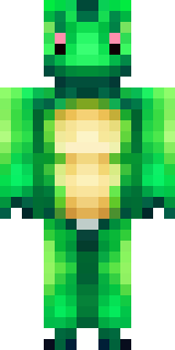 a dragon hybrid with green scales, horns and a spined tail