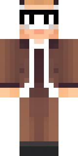 a friendly villager librarian in brown robes with glasses