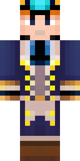 an airship captain in a navy coat with copper gadgets