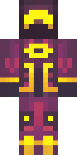 a nether hunter in crimson hide with glowing gold trim