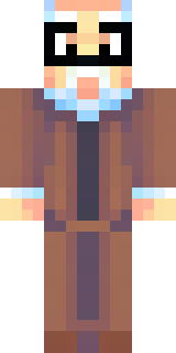 a friendly villager librarian in brown robes with glasses
