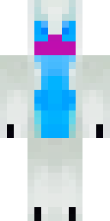 a snow fox spirit in white fur with blue markings