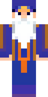an old wizard in a starry midnight-blue robe and pointed hat