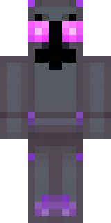 an enderman-inspired figure, tall and black with purple eyes