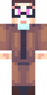 a friendly villager librarian in brown robes with glasses
