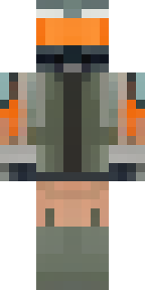 a battle-worn pilot in orange plating with scorch marks