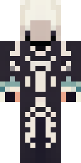 a necromancer in tattered black robes with a bone mask