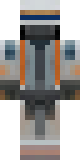 a battle-worn pilot in orange plating with scorch marks