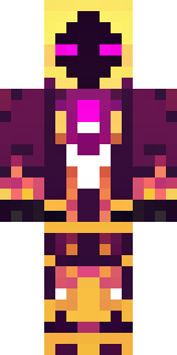 a nether hunter in crimson hide with glowing gold trim