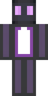 an enderman-inspired figure, tall and black with purple eyes