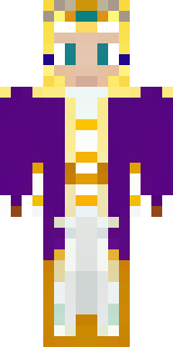 a young king in an ermine-trimmed purple cloak and gold crown