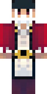 a pirate captain in a long red coat and tricorn hat