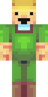 a farmer villager in a straw hat with a green apron