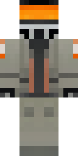 a battle-worn pilot in orange plating with scorch marks