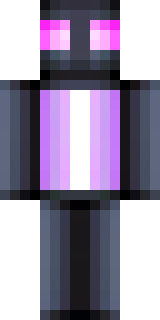 an enderman-inspired figure, tall and black with purple eyes