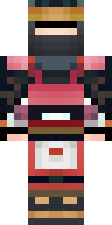 a samurai in red lacquered armor with a horned helmet