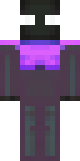 an enderman-inspired figure, tall and black with purple eyes