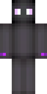 an enderman-inspired figure, tall and black with purple eyes