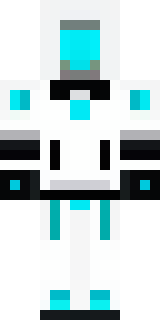 a sleek white service robot with a single cyan sensor