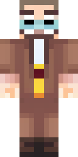 a friendly villager librarian in brown robes with glasses