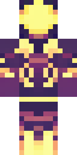 a nether hunter in crimson hide with glowing gold trim