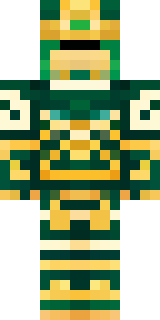 a jade samurai in green and gold ceremonial armor