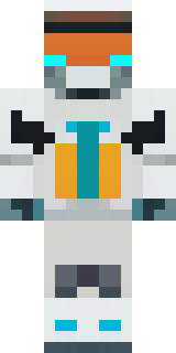 a mecha pilot in a white flight suit with a segmented helmet
