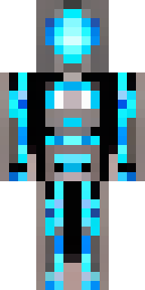 a chrome android with glowing blue eyes and exposed joints