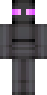 an enderman-inspired figure, tall and black with purple eyes