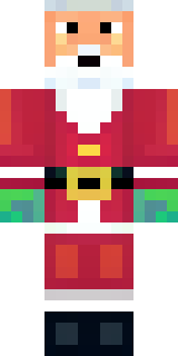 a jolly Santa in a red suit with a white beard and sack