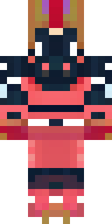 a samurai in red lacquered armor with a horned helmet