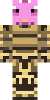 a piglin brute in gold armor with a snout and tusks