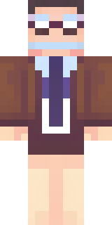 a friendly villager librarian in brown robes with glasses
