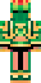 a jade samurai in green and gold ceremonial armor