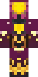 a nether hunter in crimson hide with glowing gold trim
