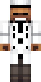 a cheerful chef in a white coat and tall hat with a wooden spoon