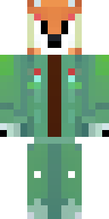 an anthropomorphic fox in a green explorer jacket