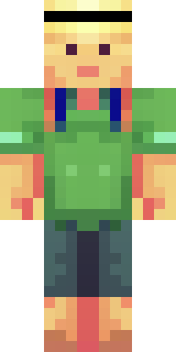 a farmer villager in a straw hat with a green apron