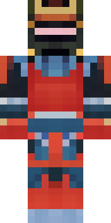 a samurai in red lacquered armor with a horned helmet